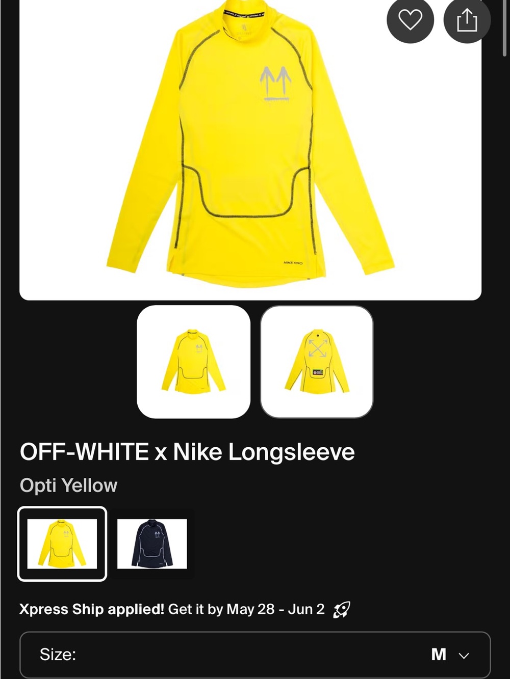 Off-White x Nike Women’s Yellow Dry Fit Shirt - Picture 5 of 8